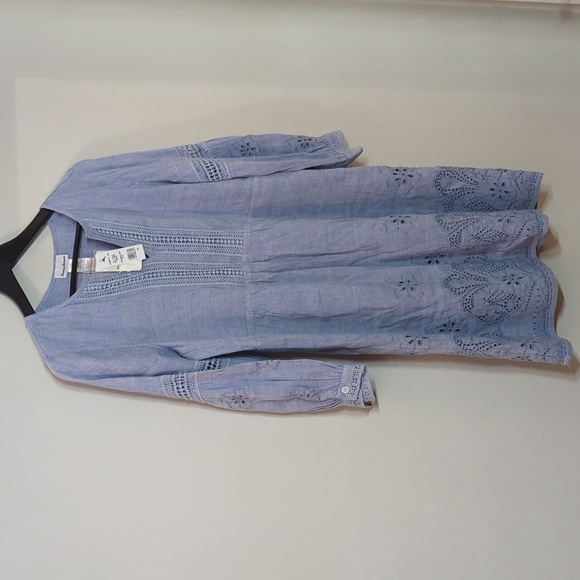 NWT Tommy Bahama St. Lucia Linen-Blend Split Neck Dress - Picture 5 of 16